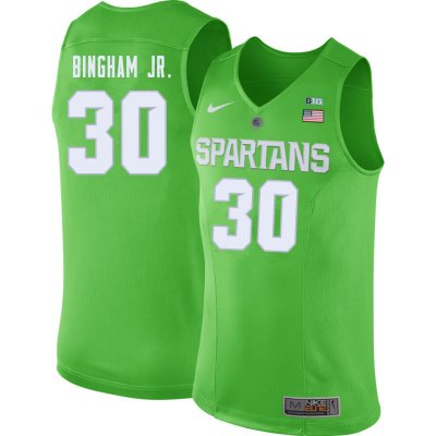 Men Michigan State Spartans NCAA #30 Marcus Bingham Jr. Green Authentic Nike Stitched College Basketball Jersey DI32K83IJ